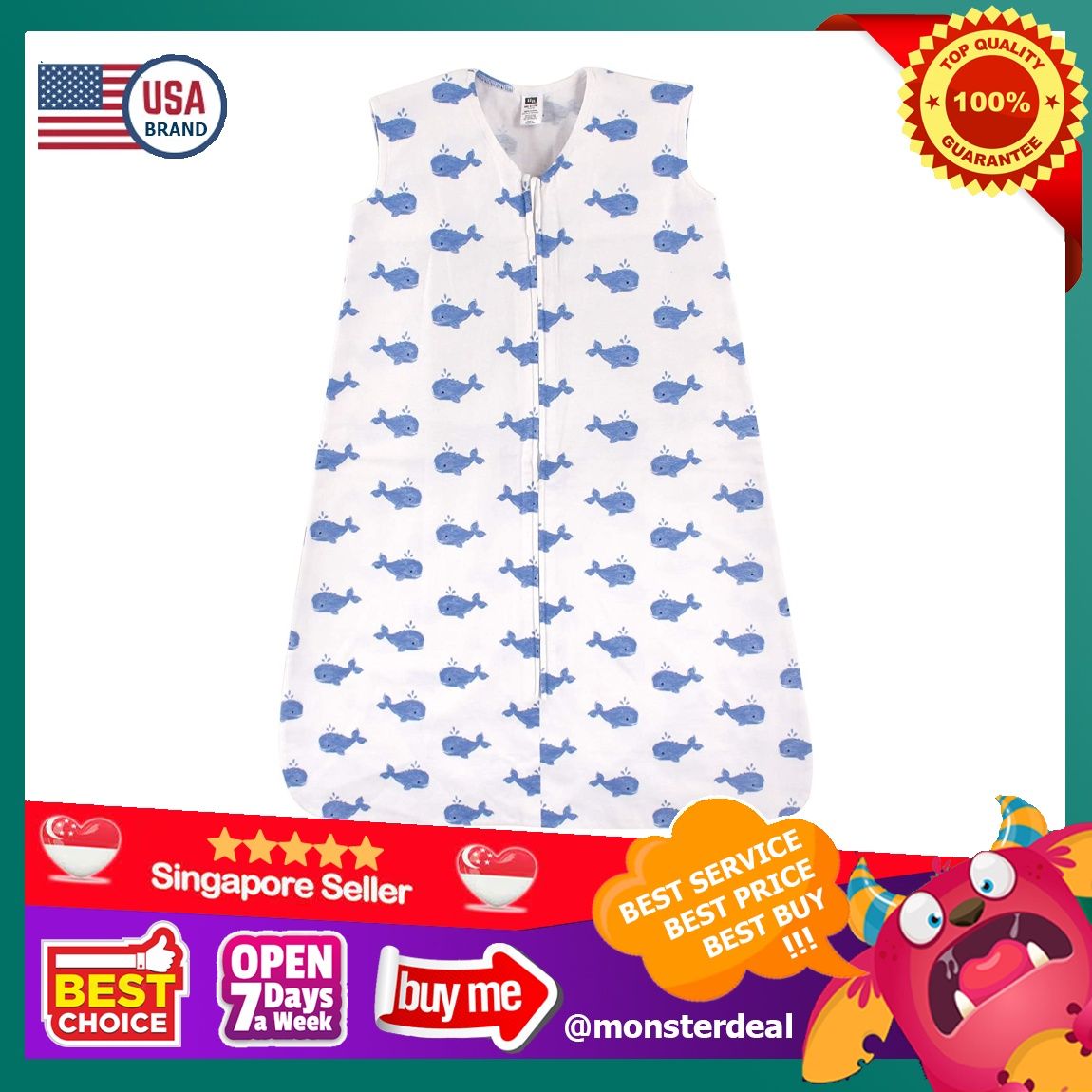 Hudson Baby Unisex Baby Cotton Sleeveless Wearable Sleeping Bag