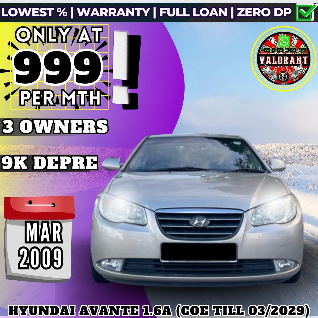 Hyundai Avante 1.6 S (A), Cars, Used Cars on Carousell