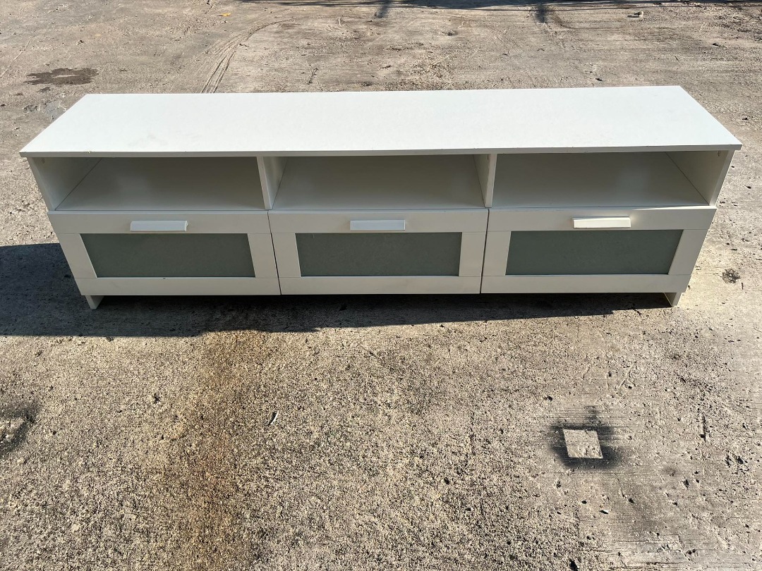 (IKEA) 6ft TV Drawer Bench Console Rack Shelves, Furniture