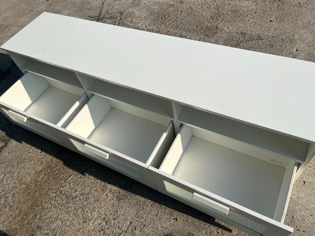 (IKEA) 6ft TV Drawer Bench Console Rack Shelves, Furniture
