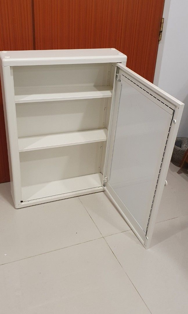Ikea metal bathroom cabinet with mirror, Furniture & Home Living ...
