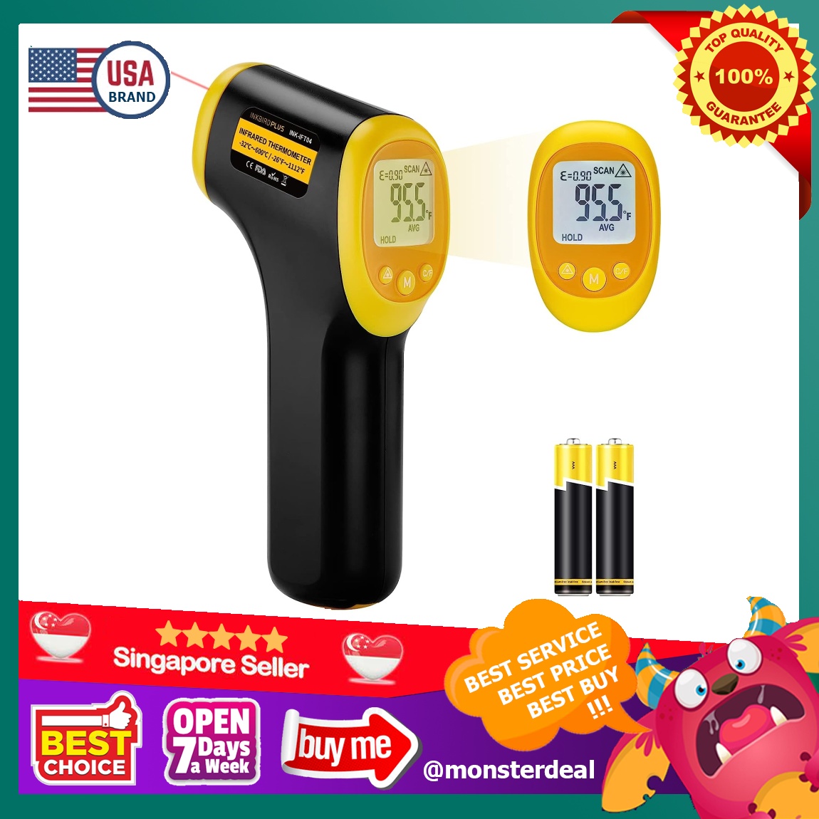 INKBIRDPLUS Infrared Thermometer for Cooking INKIFT04 Laser