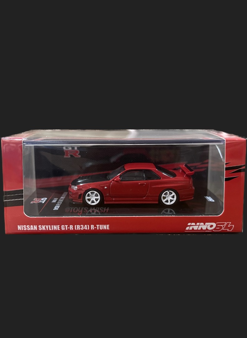 INNO64 Nissan Skyline GT-R(R34) R-Tune[Active Red], Hobbies & Toys ...