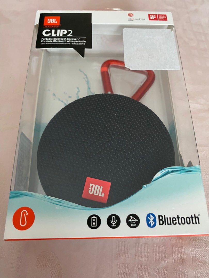  JBL Clip 2 Waterproof Portable Bluetooth Speaker (Black) :  Electronics