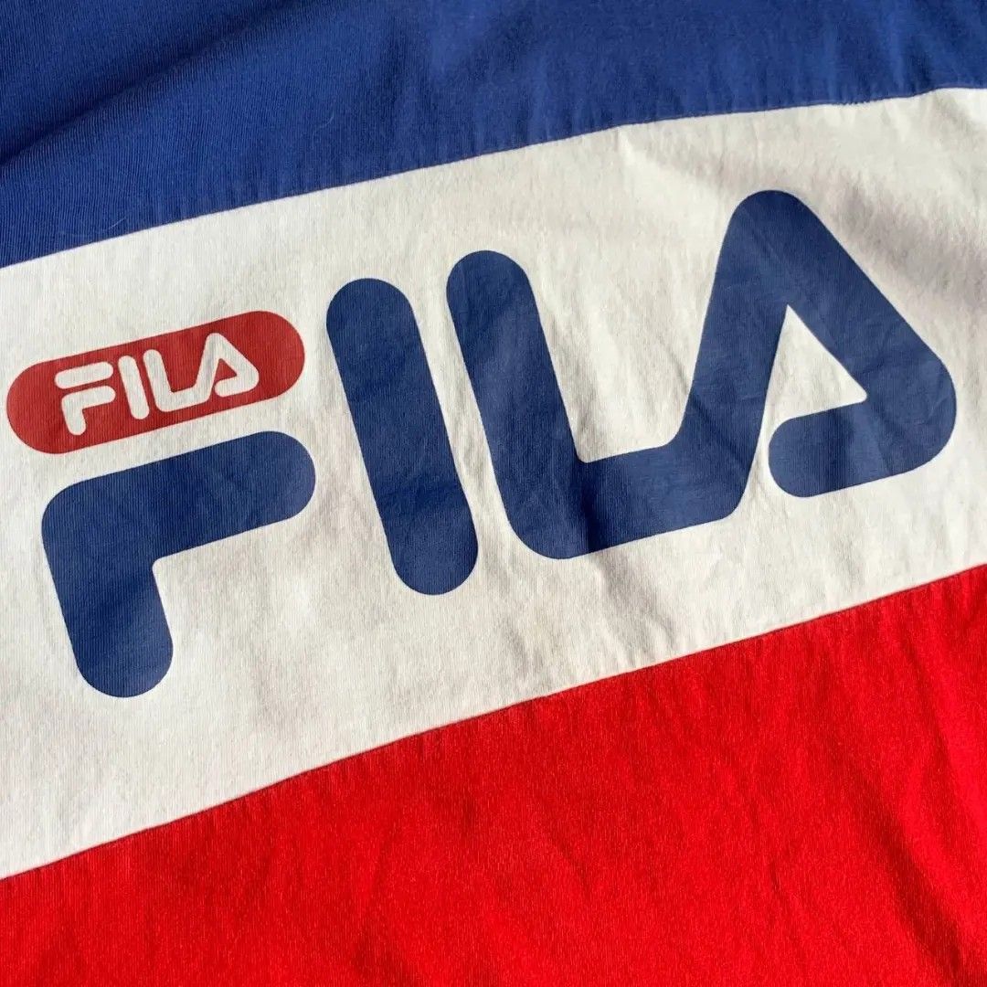 Kaos Fila Three Tone Fesyen Pria Pakaian Atasan di Carousell