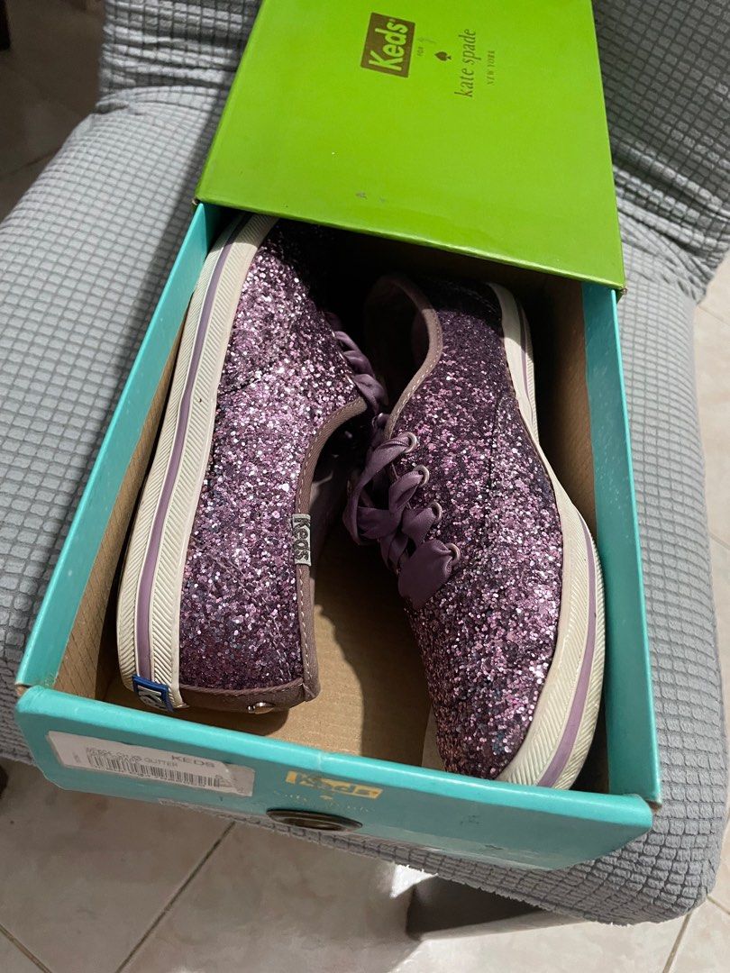 Keds x Kate Spade Lavender Purple Champion Glitter Sneakers
