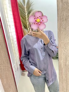 Kemeja stripe lilac