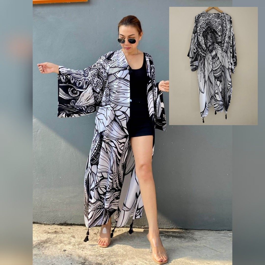 Kimono robe open front Cardigan Women s Fashion Coats Jackets