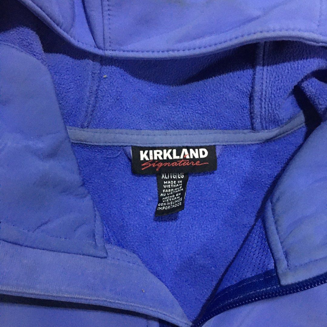 Kirkland Signature Blue Soft Shell Hooded Jacket, Men's Fashion, Coats