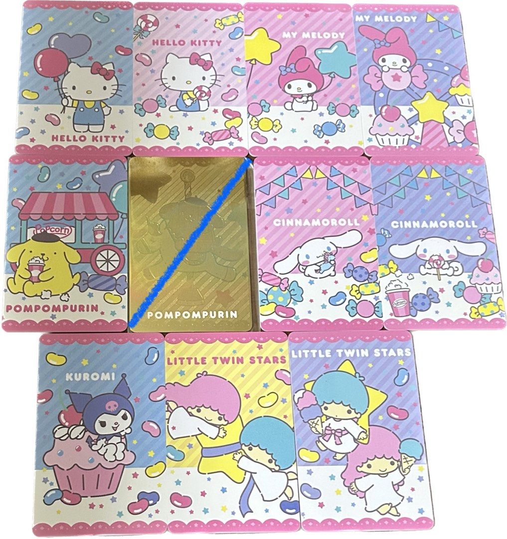 Kuromi Golden Metal Card My Melody Joyful Ball Pochacco Sanrio