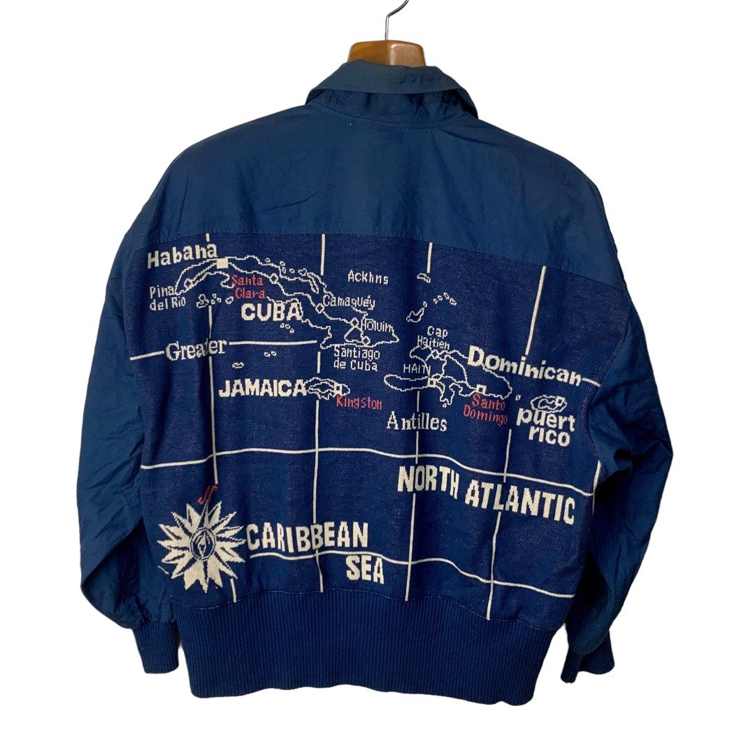 Lancel Paris Caribbean Sea Map Jacket Medium Men s Fashion Coats Jackets and Outerwear on Carousell