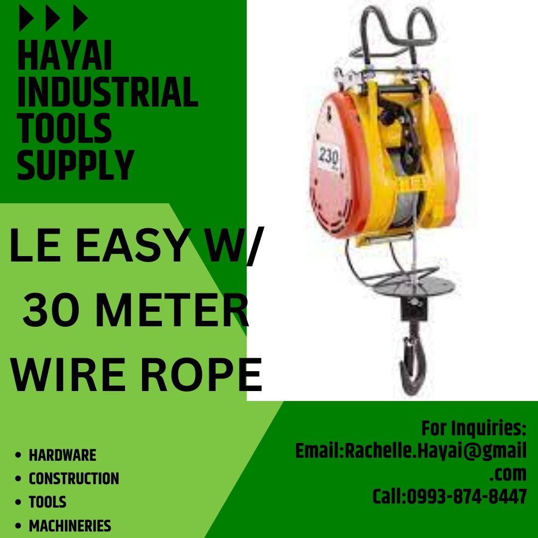 LE EASY W/ 30 METERS WIRE ROPE, Commercial & Industrial, Industrial ...