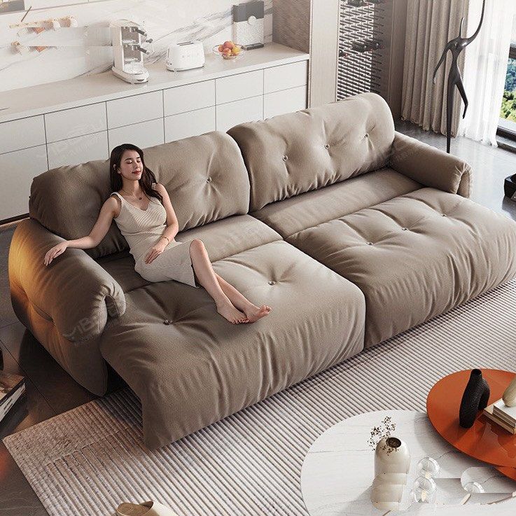 Length 200cm Raffael Designer Electric Motorised Extendable Sofa Bed Available in High Quality Cat Proof Scratch Resistant Suede Fabric Material