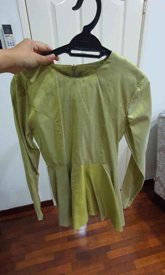 Lime green new arrivals peplum top