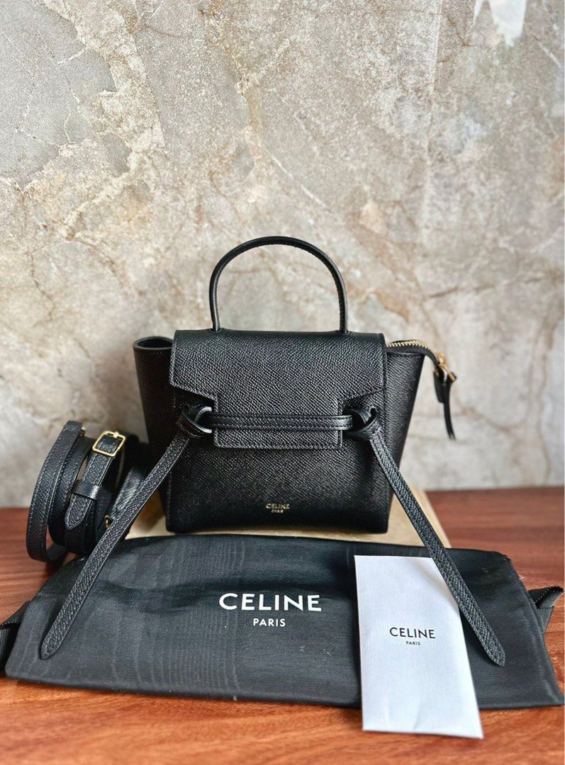 Celine pico belt bag in grained calfskin - Black in 2023