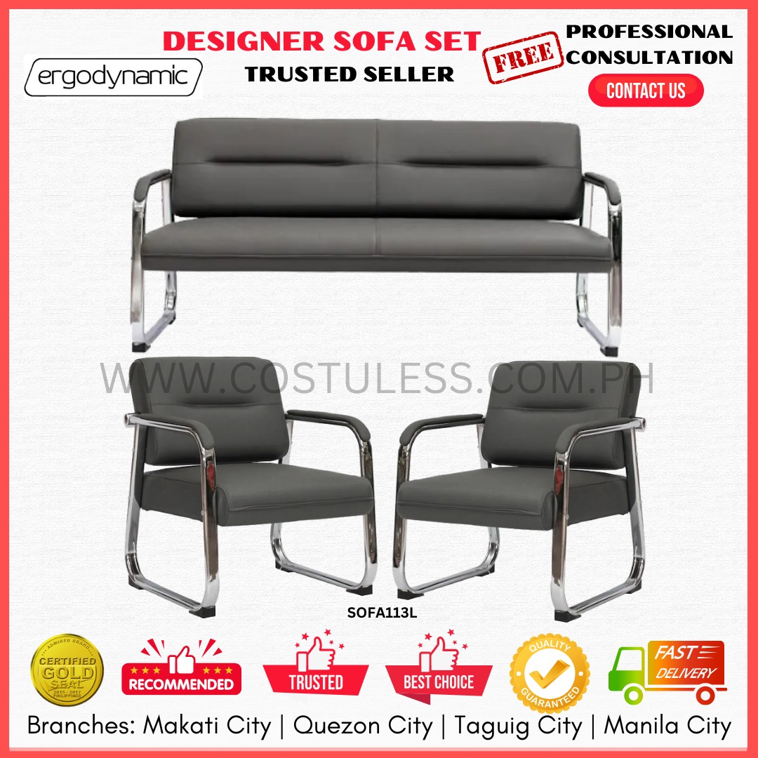 LONGLIFE Designer Inspired Sofa Set & Center table, Office Furniture