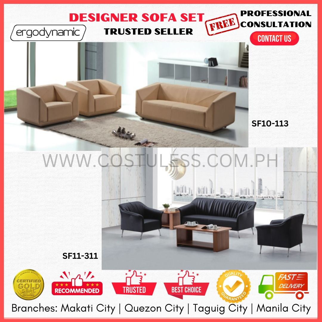 LONGLIFE Designer Inspired Sofa Set & Center table, Office Furniture