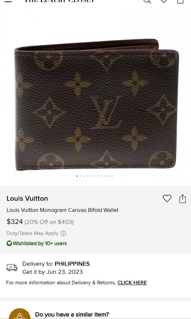 Louis vuitton wallet philippines online price