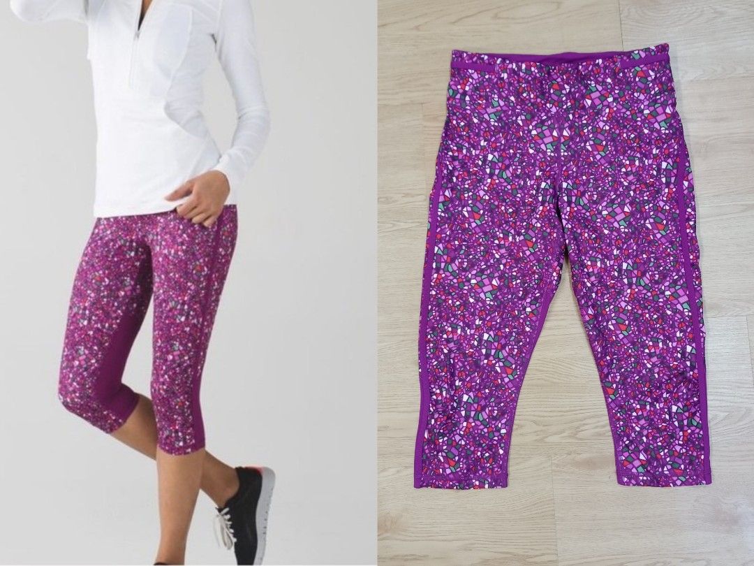Lululemon Purple Mosaic Cropped Leggings, Women's Fashion, Activewear on  Carousell