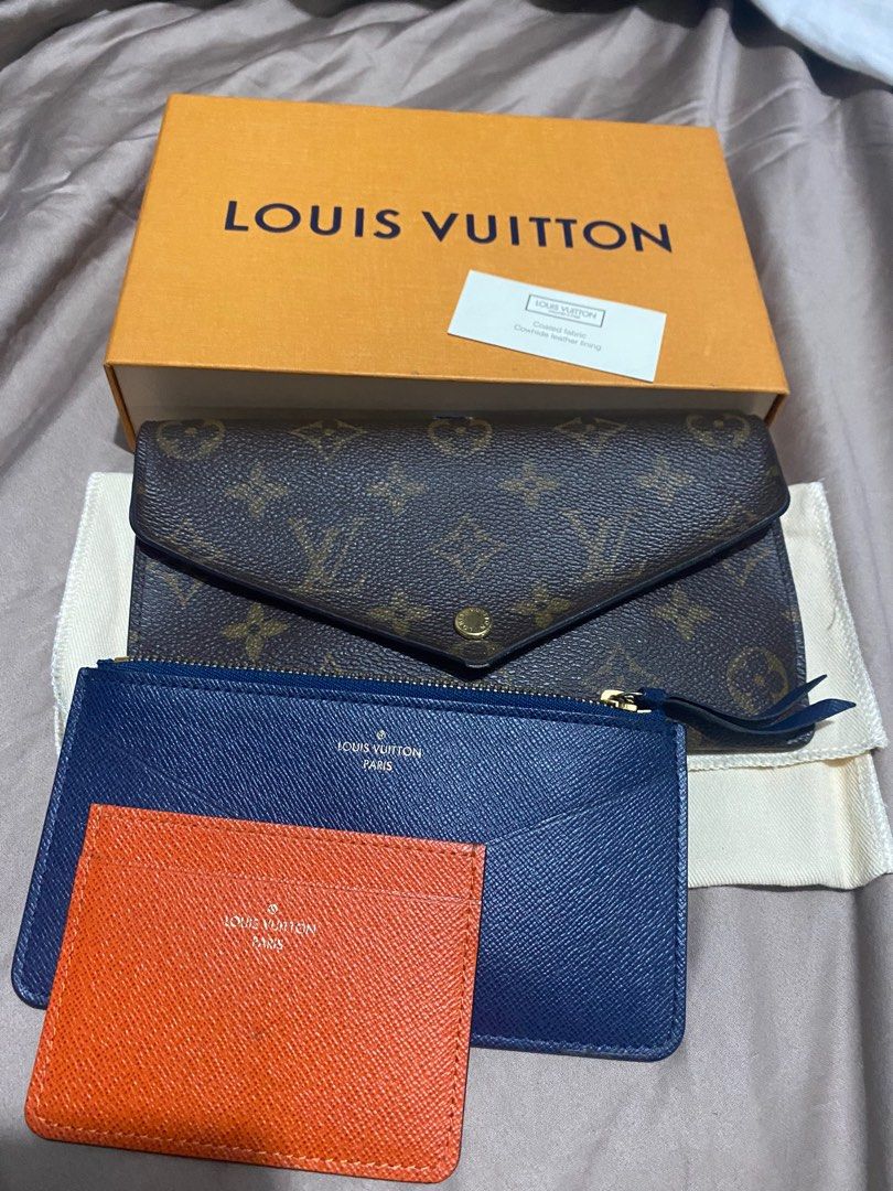 LOUIS VUITTON Leather Zippy Jeanne Insert Wallet Blue