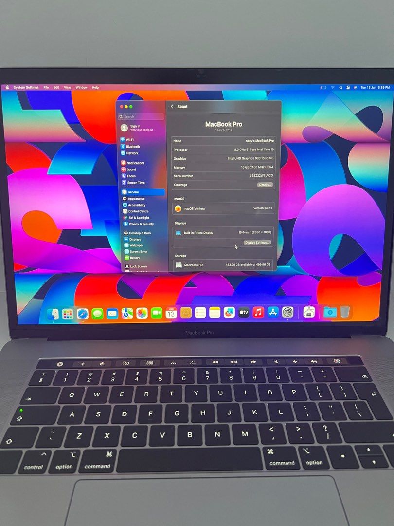 MacBook Pro 2019 ,2.3 GHz 8-Core Intel Core i9 ✓ ram 16 gb ...