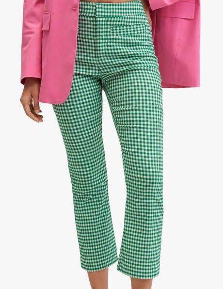 Mango gingham trousers clearance