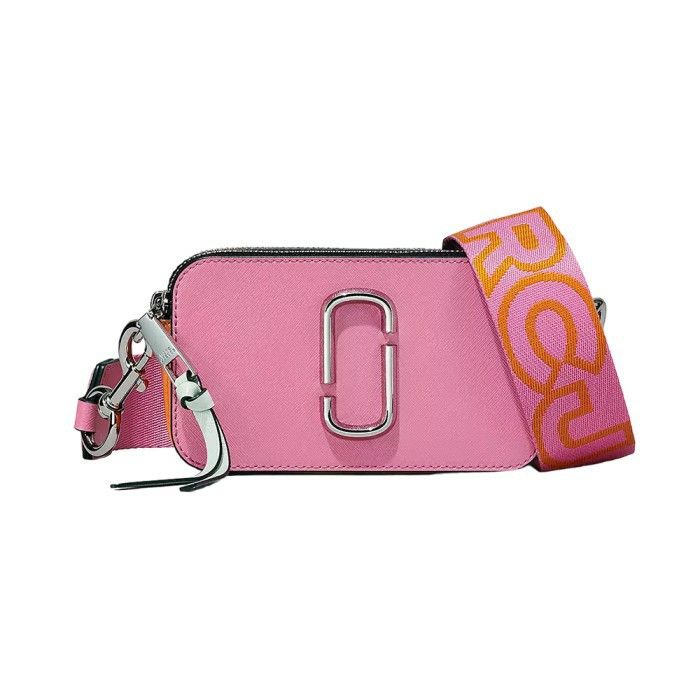 MARC JACOBS Small The Snapshot Camera Bag in Candy Pink Multi with Logo
