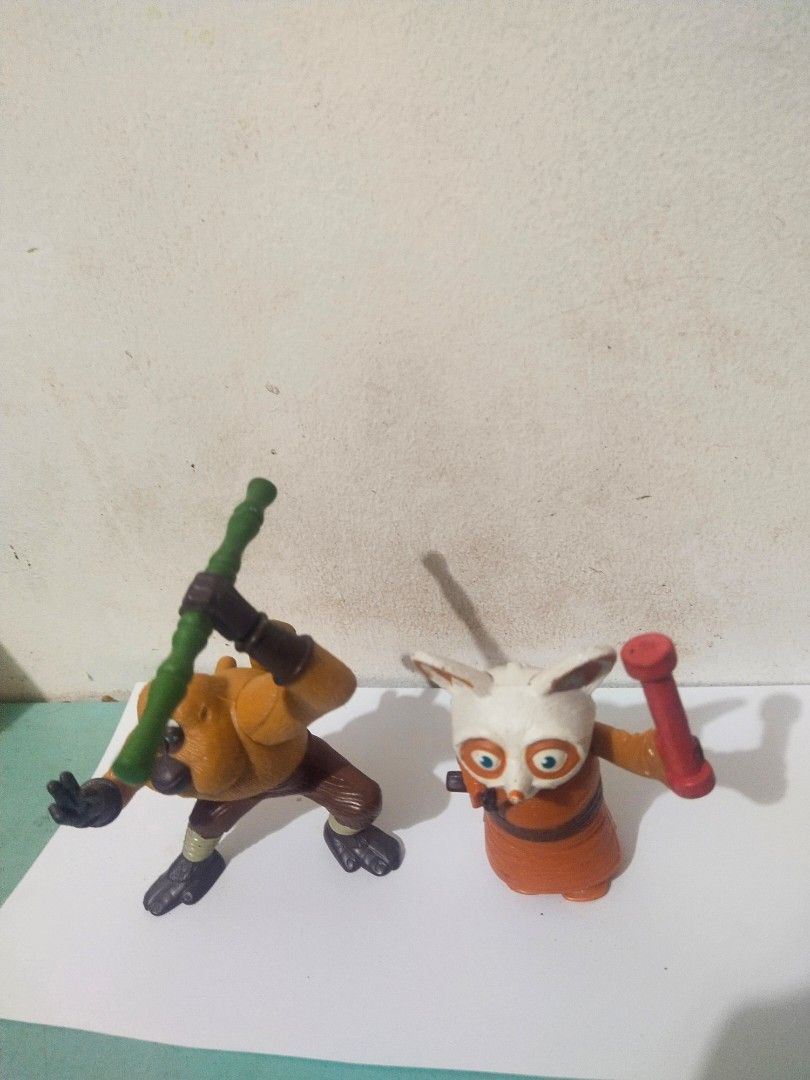 Master Monkey & Master Shifu Loose Toy Figures/McDo toys/yr.2008/Cool Set! (Category: Figurines & Statues) located in Del Monte. Submitted by zurckram777 (Listing ID 1237267624, Image 2). Description: vintage McDo Loose Toy figures. Both from the year 2008. Both from the animated movie "Kung Fu Panda". Master Monkey and Master Shifu. 4.5 & 3.5 inches tall. Getting Hard-to-find in VG cond. Monkey can still spin his stick but Master Shifu has diffi