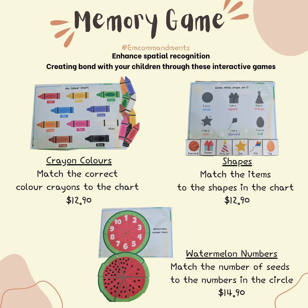 Memory games, Hobbies & Toys, Toys & Games on Carousell