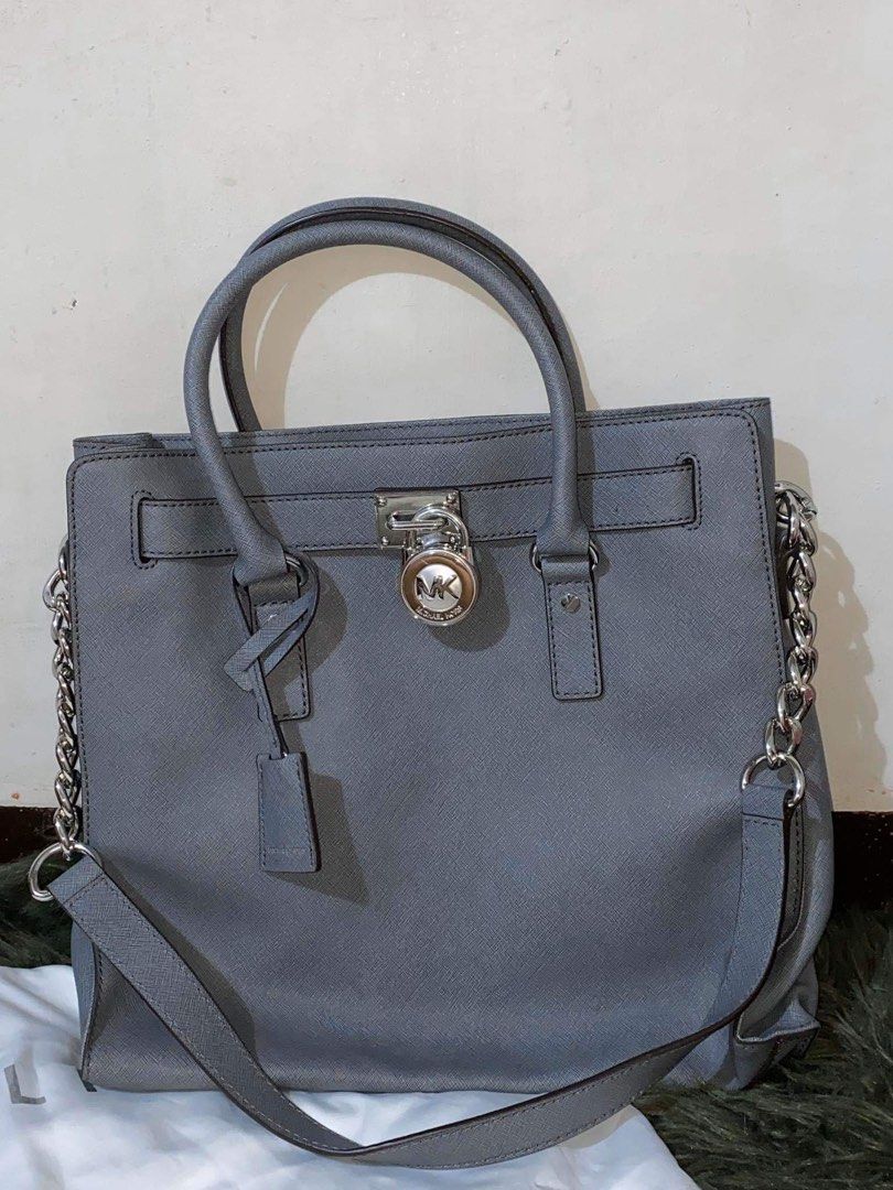 Michael Kors Hamilton Gray Leather Bag