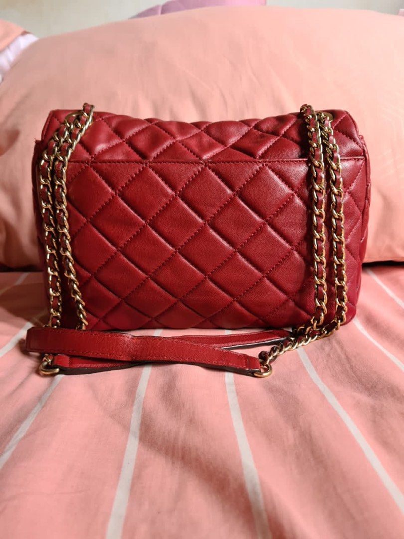Michael Kors Red Quilted Leather Sloan Shoulder Bag