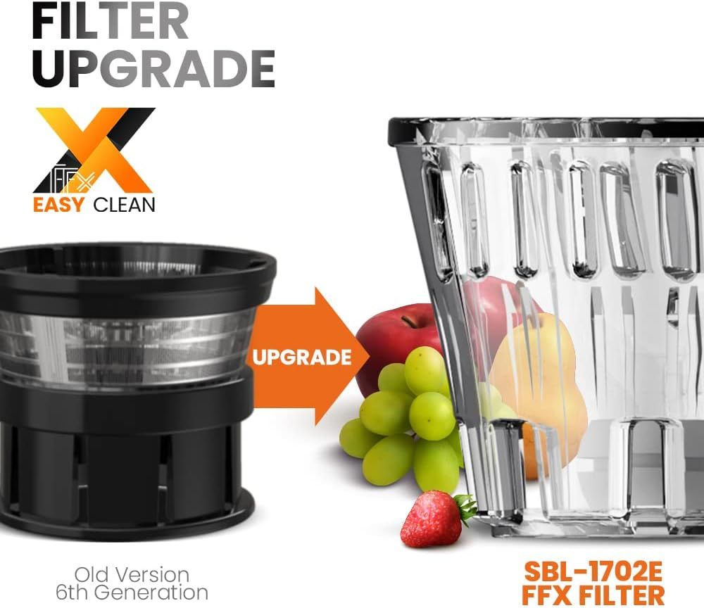 MIUI Cold-Press Juice Extractor Large Inlet Slow Juicer Kitchen Household  Fruit/Vegetable Blender FFX Filter Easy to Clean PRO