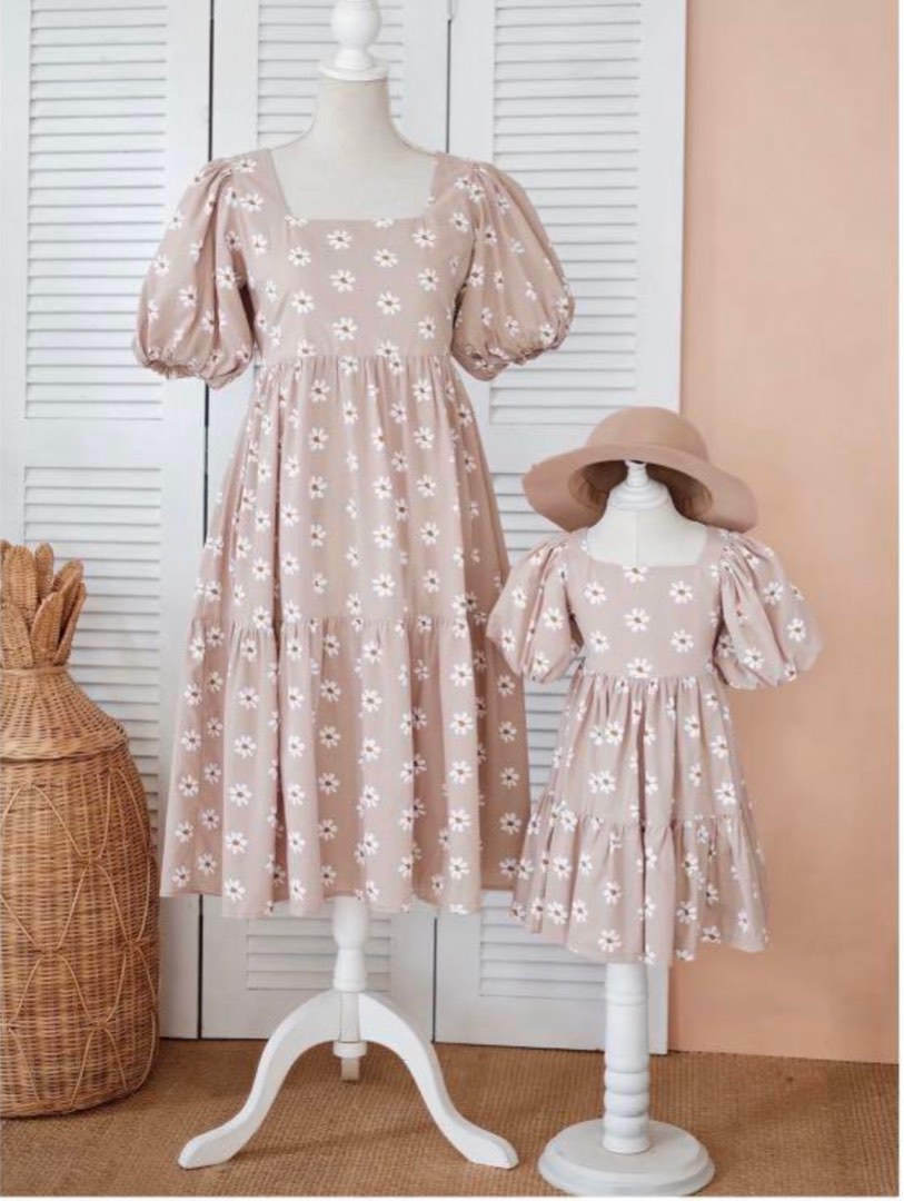 Ruching Gown twinning set for Mom + Daughter