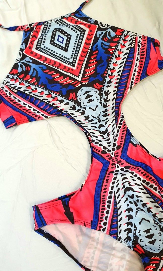 monokini one piece swimsuit tribal design on Carousell