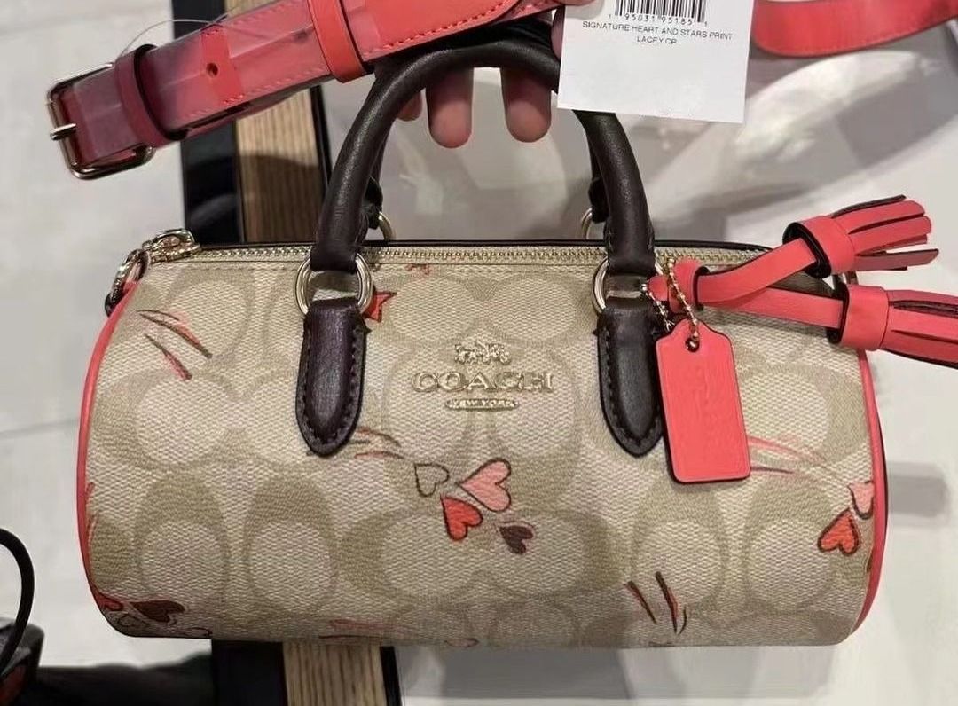 NWT COACH Lacey Crossbody In Signature Canvas With Heart And Star Print