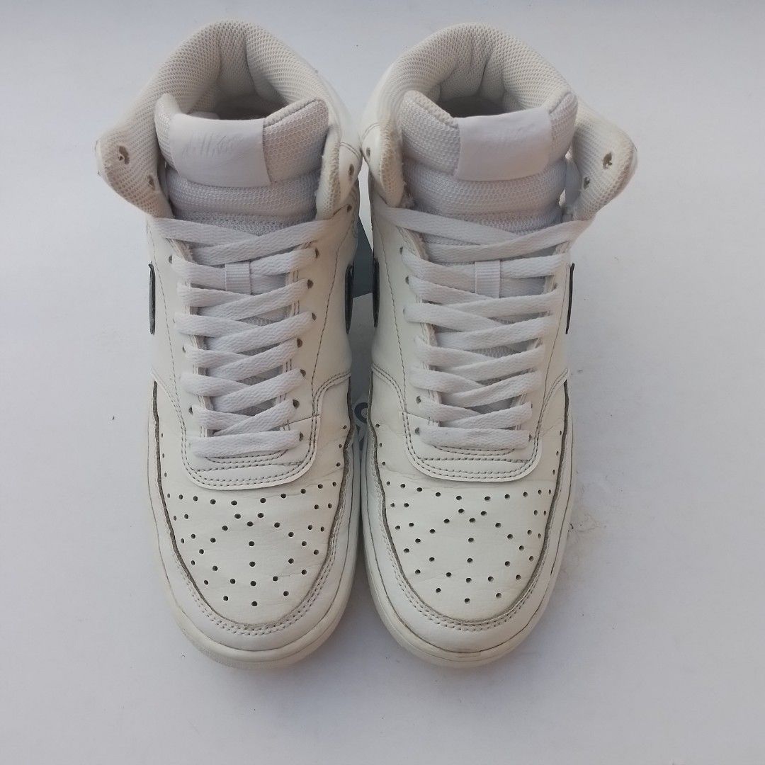 NIKE COURT VISION MID WHITE BLACK on Carousell