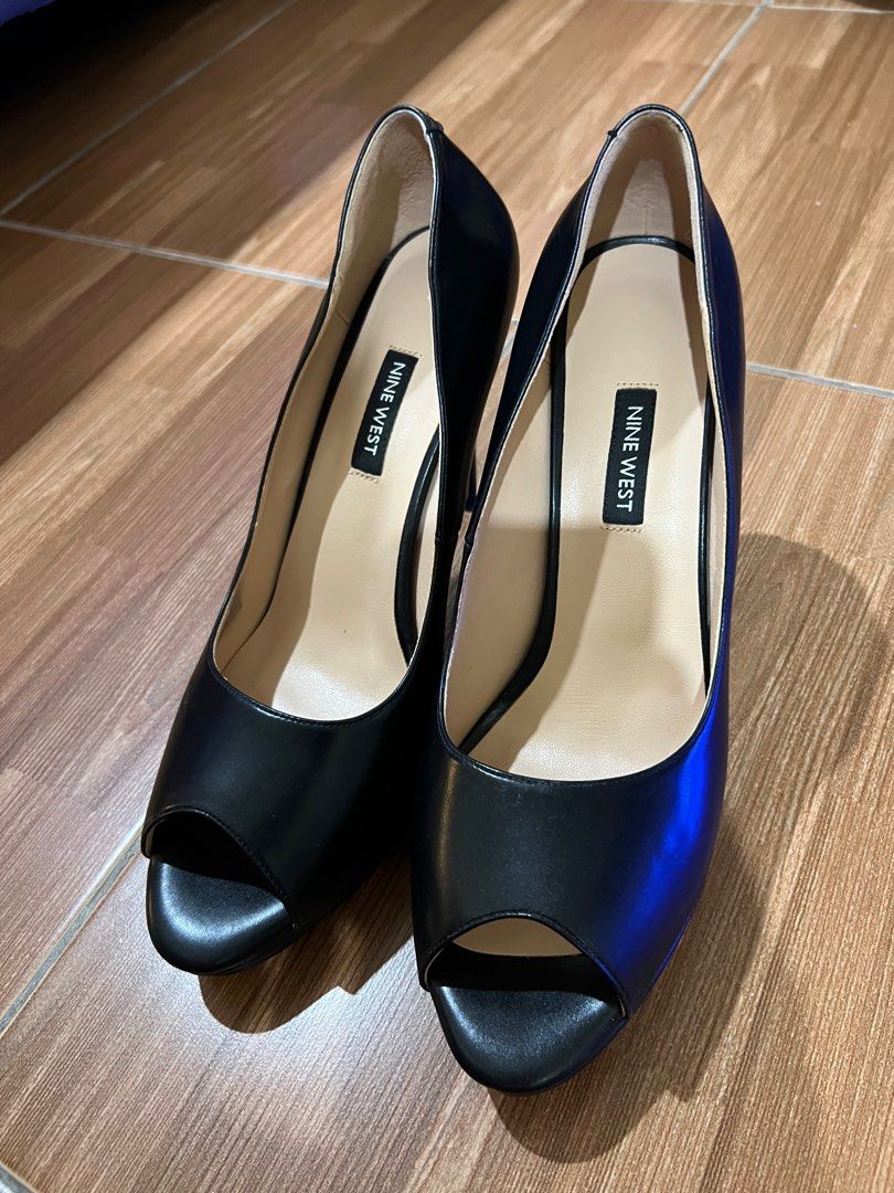 Nine West black peep toe heels (Category: Heels) located in Paranaque City. Submitted by msurfer (Listing ID 1237296586, Image 2). Description: Nine West Peep Toe Heels Black Size 40 3 inch heels Used only once for a presentation Good as new Very comfy Complete with box and paper bag MOP: BDO, BPI, UnionBank or Gcash .