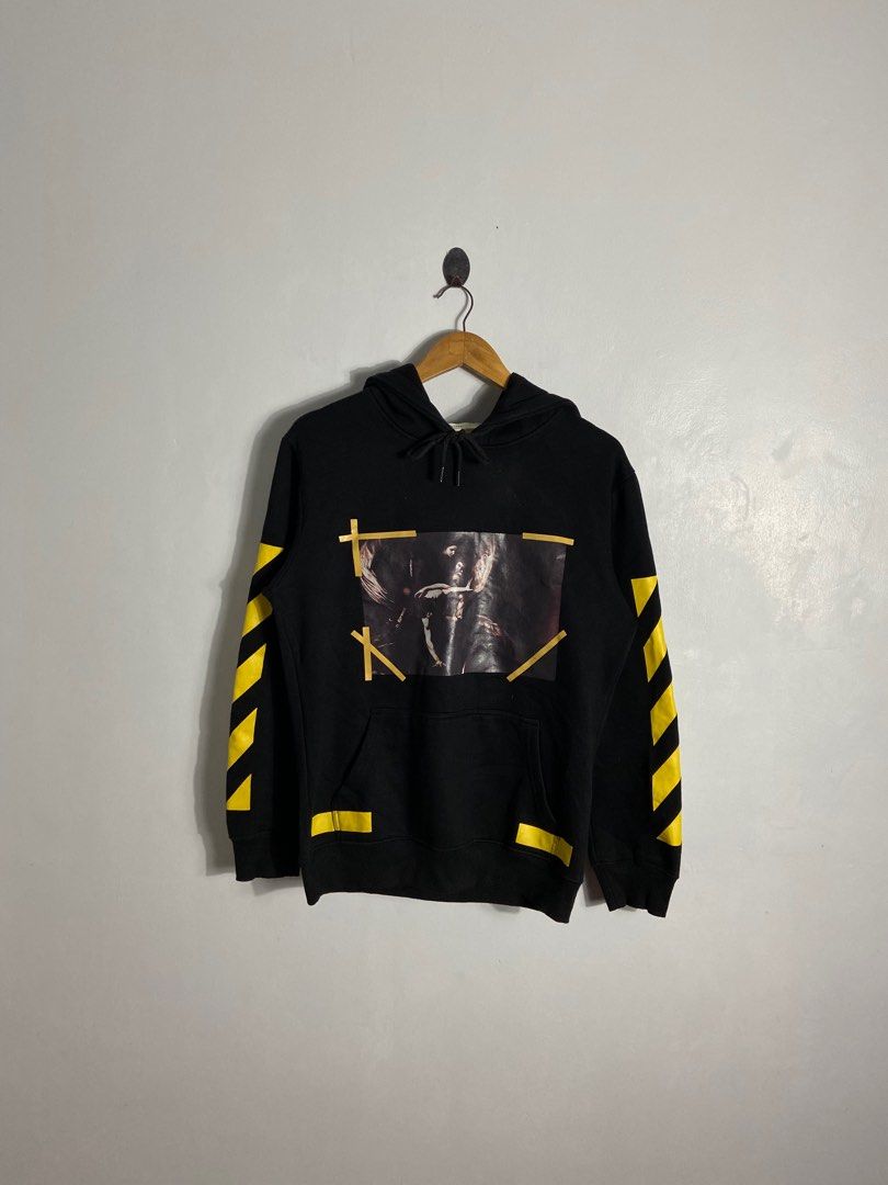 Off white clearance caravaggio hoodie yellow
