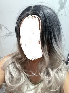 Ombre Gray Harajuku Lace Wig | Simulated Scalp Pad