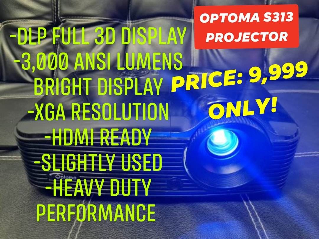 Optoma S313 projector Full 3D display 3000 lumens, TV & Home Appliances ...