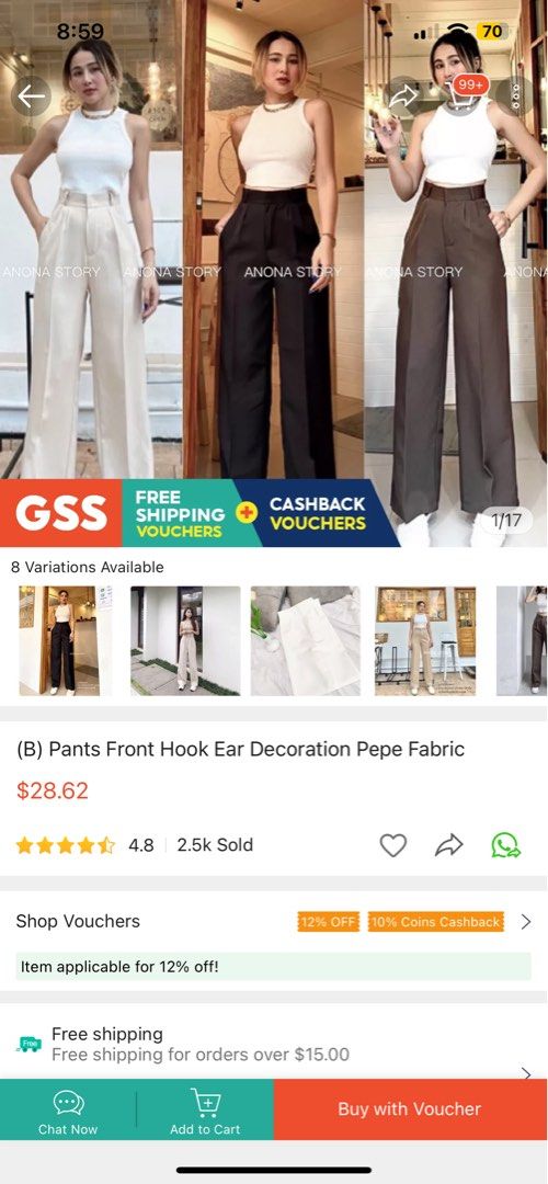 pants (Category: Jeans & Leggings) located in Singapore. Submitted by czlj_ (Listing ID 1237288757, Image 3). Description: i have both black and cream! .