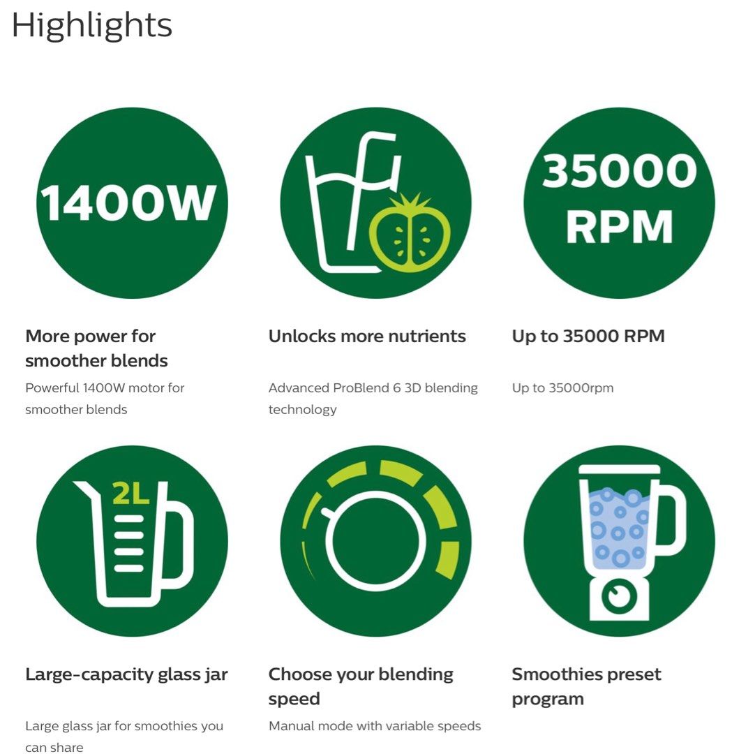 Philips Glass Blender, TV & Home Appliances, Kitchen Appliances