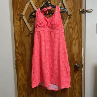 Pink Orange Padded Dress Type Swimsuit