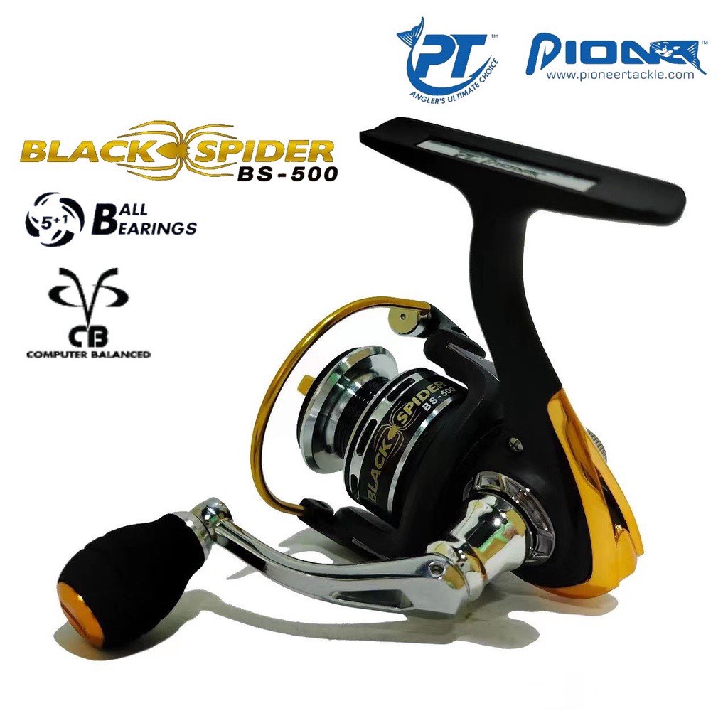Pioneer black spider reel bs-500, Sports Equipment, Fishing on Carousell