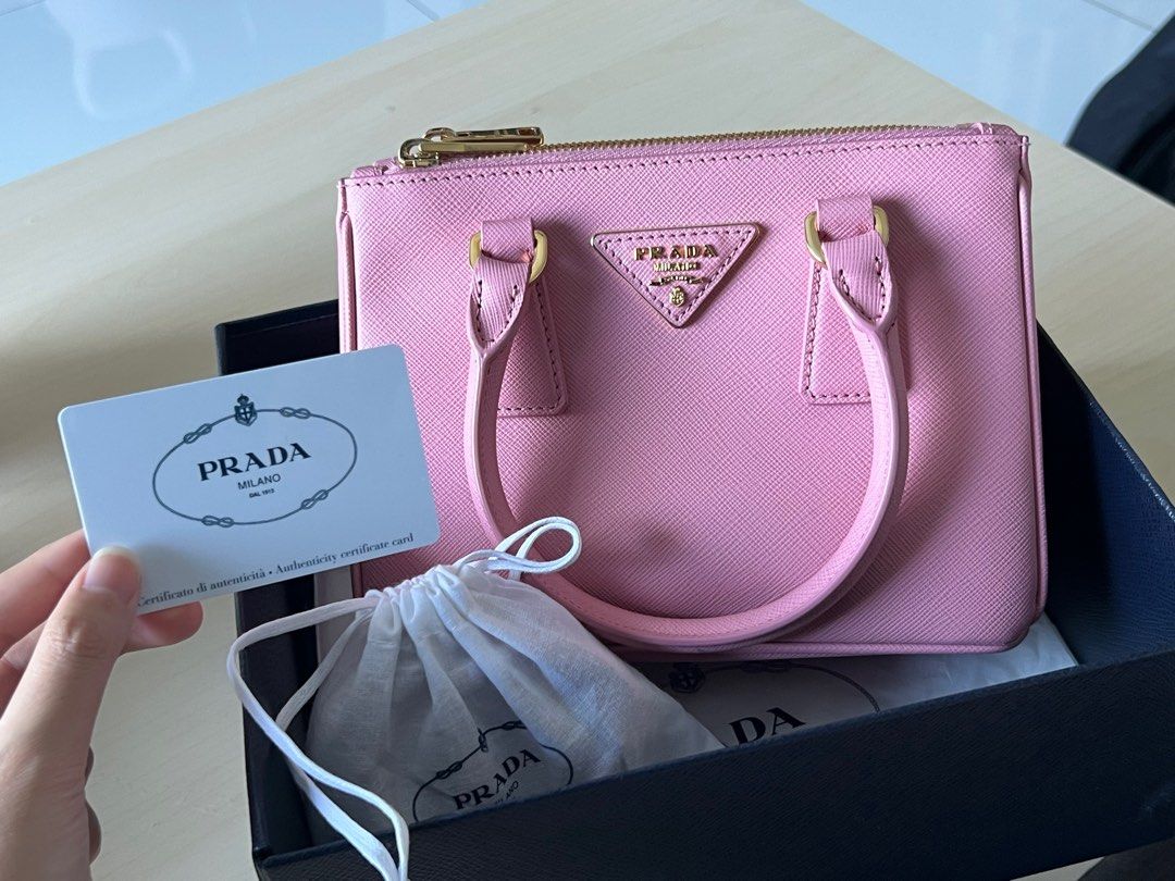 Prada Galleria Saffiano Leather Mini-bag in Pink, Luxury, Bags