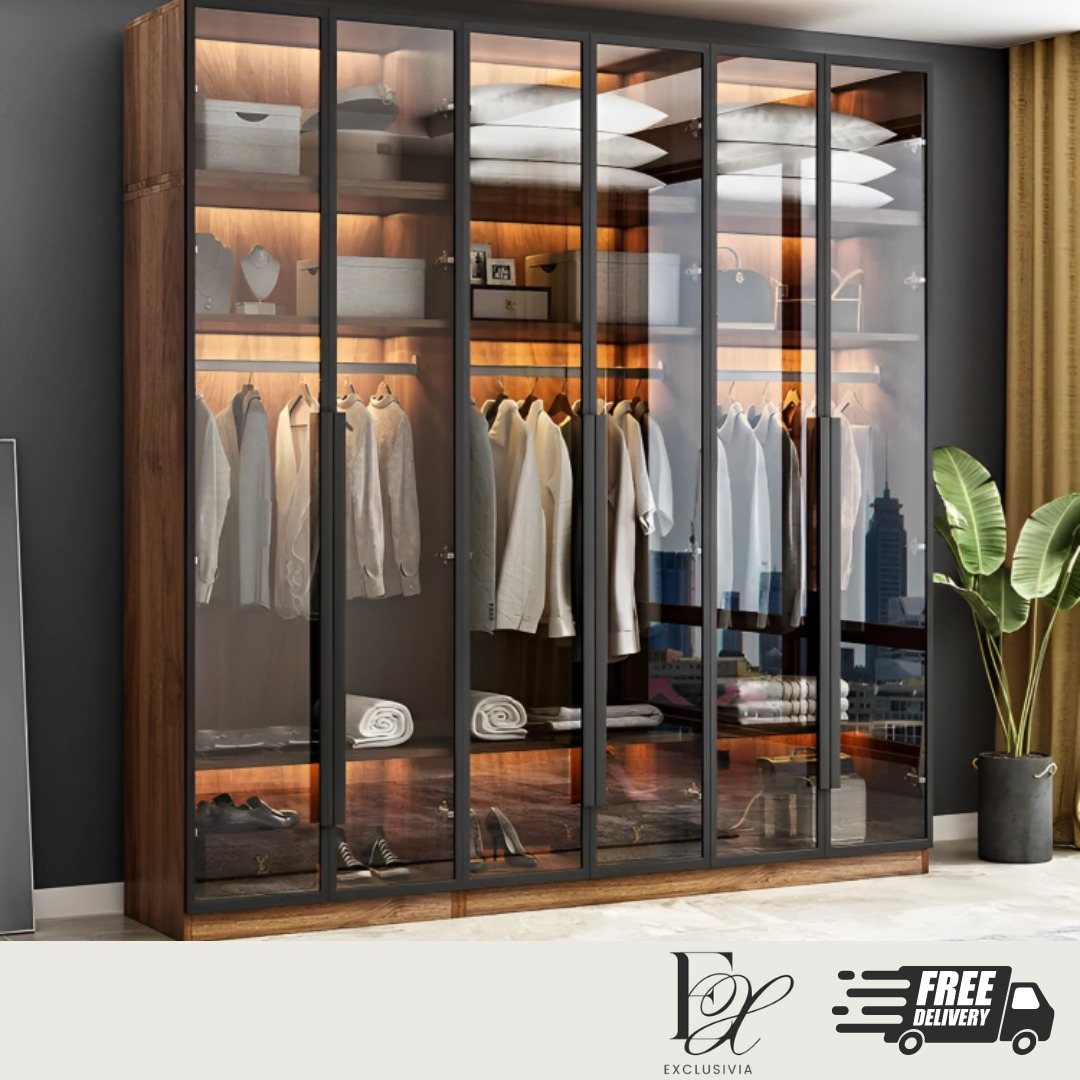 MICA Glass Wardrobe, Furniture & Home Living, Furniture, Shelves