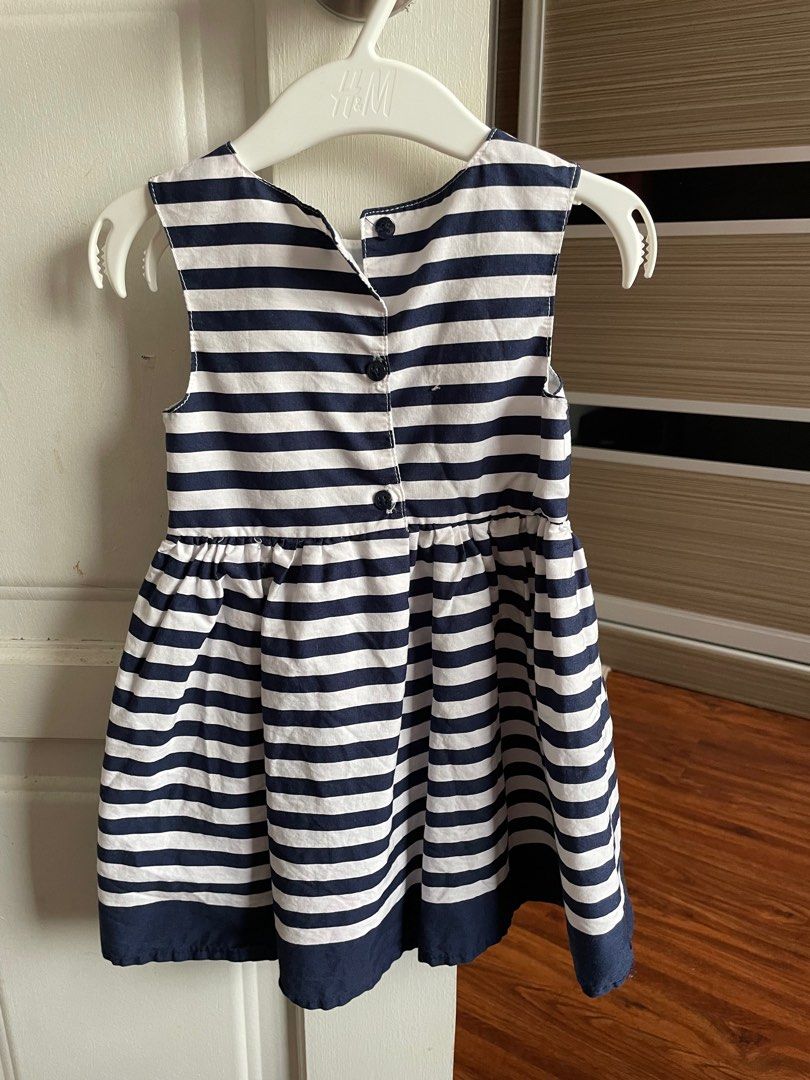 PRIMARK Stripe Navy Blue and White Dress, Babies & Kids, Babies & Kids  Fashion on Carousell