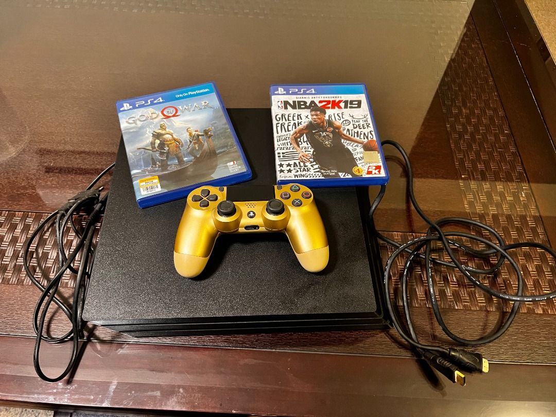 PS4 PRO with 2 games one controller one power chord one HDMI