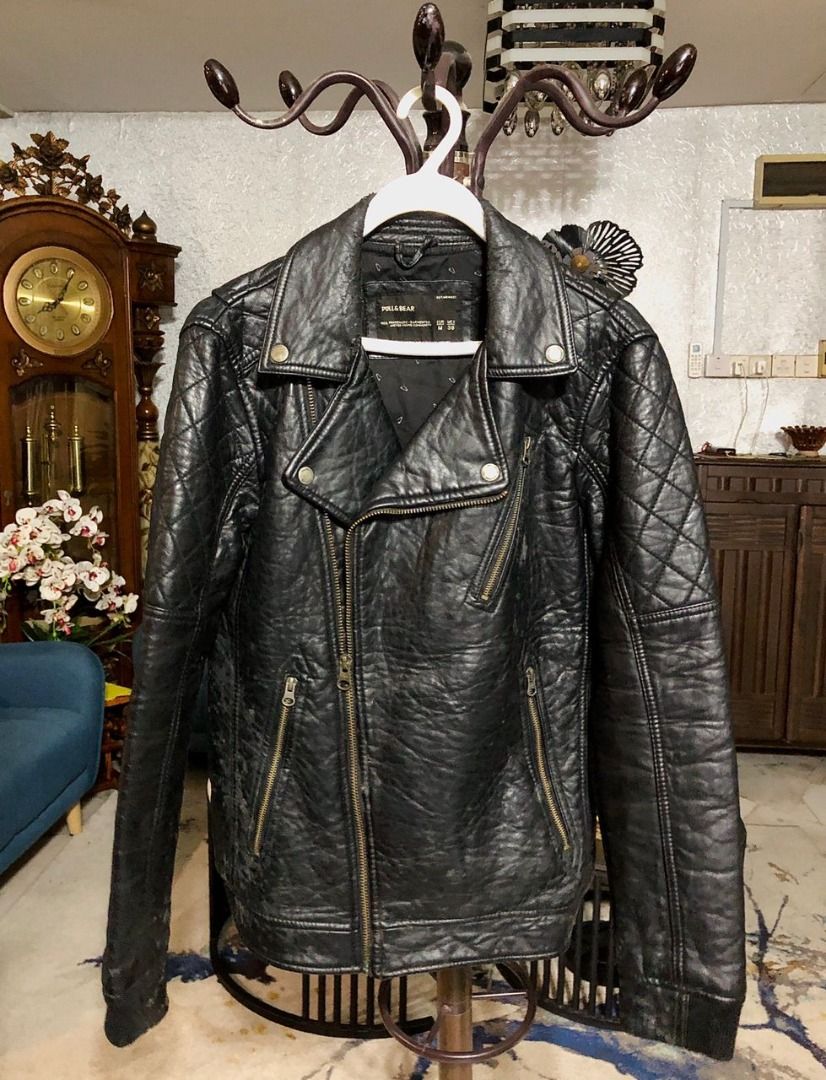 Pull and bear faux leather jacket hot sale