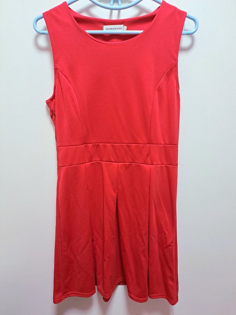 Red dress with outlet jacket